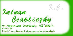 kalman csapliczky business card